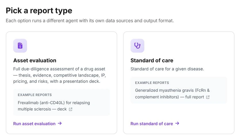 Gosset’s report workflow selector, showing Asset evaluation and Standard of care.